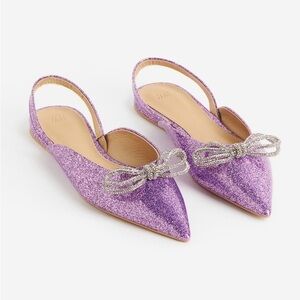 Glitter Slingback Flats
